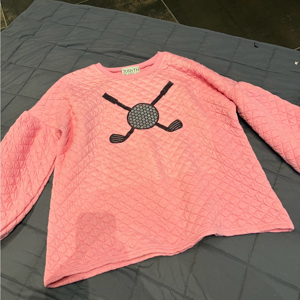 Judith March quilted sweatshirt with Golf Design- L